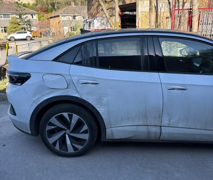 VW side damage following accident: Swipe To View More Images